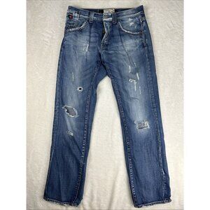 Energie Jean’session Worn Out & D-Stressed Kirk Mens 33 X 34 Straight Leg Jeans